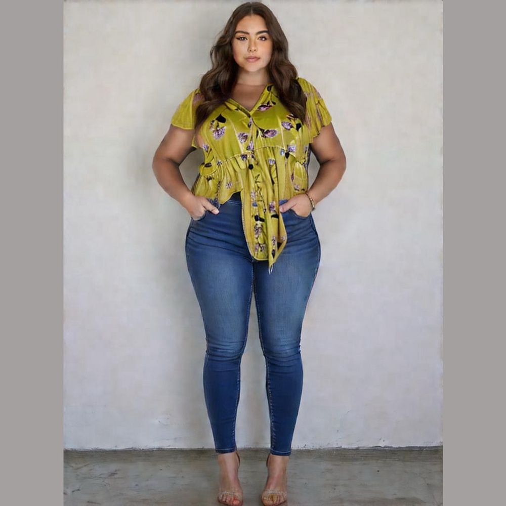 Torrid Women's Yellow Floral High-Low Tunic